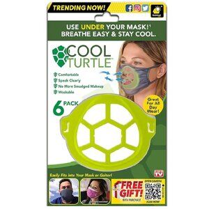 6 Pk Cool Turtle Face Mask Inserts, Breathe Easy & Stay Cool Under Mask